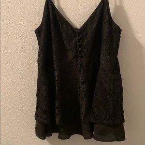 Black blouse with floral print